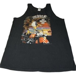 Vintage 90s Sink Your Claws Into Something Good Black Biker Tank Top‎ Men's XL